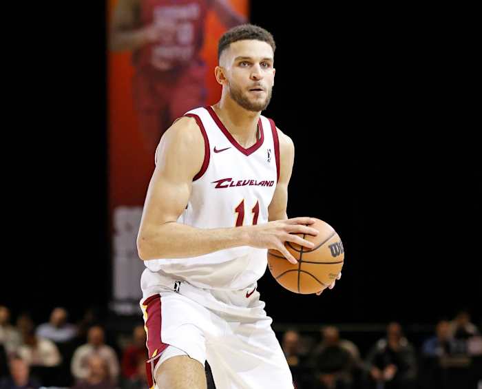 ORLANDO, FL - DECEMBER 20: Pete Nance #11 of the Cleveland Charge handles the ball during the game against G League Ignite during the 2023 G League Winter Showcase on December 20, 2023 at the Hyatt Regency in Orlando, Florida.